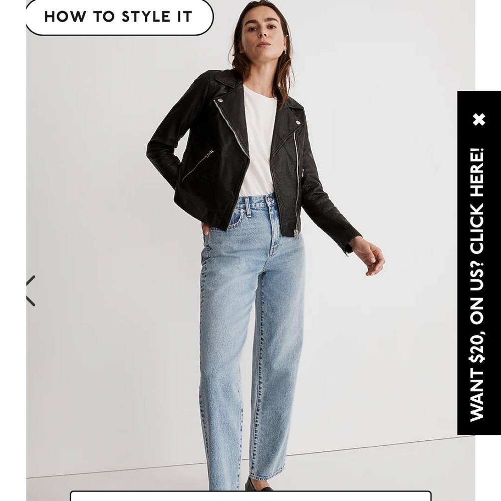 Madewell Washed Leather Motorcyle Jacket